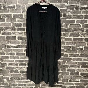 Boii babydoll shirt dress Gray black animal print button front long sleeve